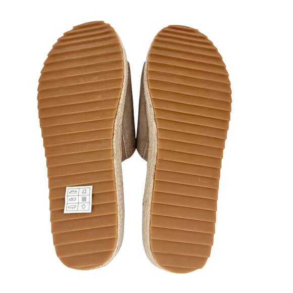 Skechers Suede Taupe Espadrilles Open Back Slip On Slide Sandal NWOT (8) - Picture 13 of 15